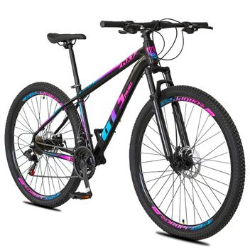 Bicicleta Gt Sprint Mx7 Disc M Aro 29 Susp. Dianteira 24 Marchas - Preto/rosa/azul