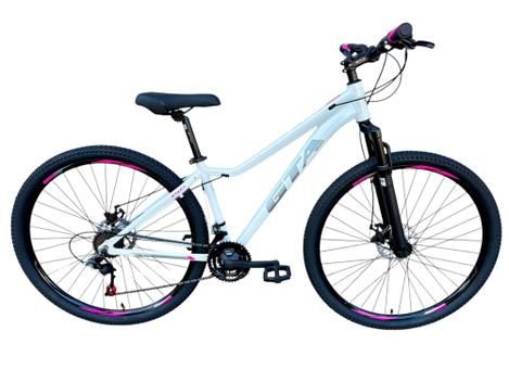 Bicicleta Gta Bike Start Plus Disc M Aro 29 Susp. Dianteira 27 Marchas - Branco/rosa
