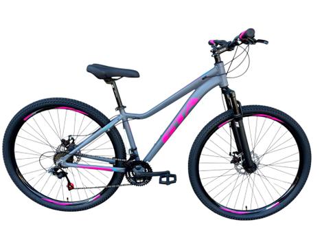 Bicicleta Gta Bike Start Plus Disc M Aro 29 Susp. Dianteira 27 Marchas - Cinza/rosa