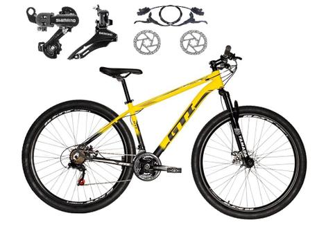 Bicicleta Gti Roma Disc H Aro 29 Susp. Dianteira 24 Marchas - Amarelo/preto