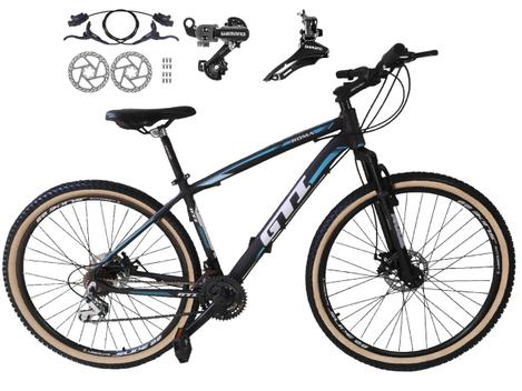 Bicicleta Gti T21 Disc H Aro 29 Susp. Dianteira 21 Marchas - Preto/azul