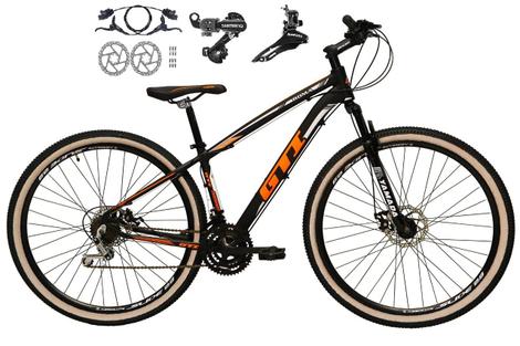 Bicicleta Gti T15 Disc H Aro 29 Susp. Dianteira 21 Marchas - Preto/laranja