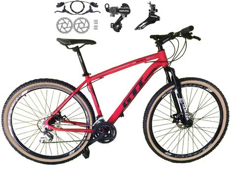 Bicicleta Gti T17 Disc H Aro 29 Susp. Dianteira 21 Marchas - Vermelho