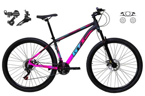 Bicicleta Gti Roma Disc H Aro 29 Susp. Dianteira 21 Marchas - Preto/rosa