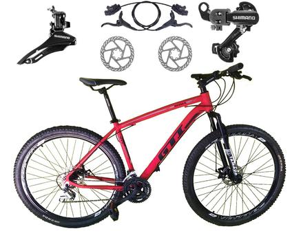 Bicicleta Gti T19 Disc H Aro 29 Susp. Dianteira 21 Marchas - Vermelho