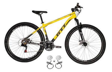 Bicicleta Gti T21 Disc H Aro 29 Susp. Dianteira 21 Marchas - Amarelo/preto
