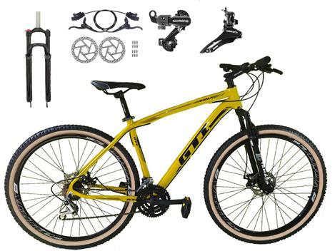 Bicicleta Gti T15 Disc H Aro 29 Susp. Dianteira 24 Marchas - Amarelo