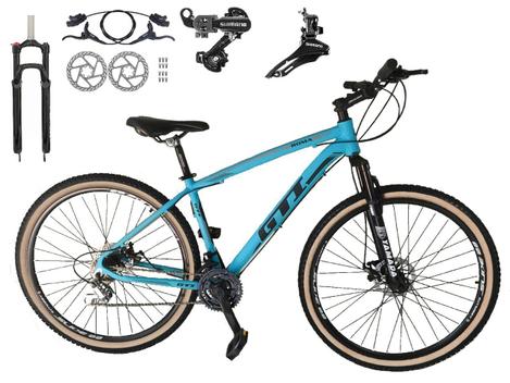 Bicicleta Gti T19 Disc H Aro 29 Susp. Dianteira 24 Marchas - Azul