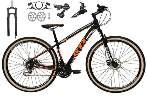 Bicicleta Gti T21 Disc H Aro 29 Susp. Dianteira 24 Marchas - Preto/laranja