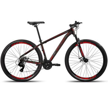 Bicicleta Gts Feel Disc M Aro 29 Susp. Dianteira 24 Marchas - Preto/vermelho