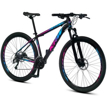 Bicicleta Krw S36 Aro 29 Susp. Dianteira 24 Marchas - Azul/preto/rosa