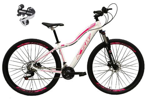 Bicicleta Ksw Mwza Disc M Aro 29 Susp. Dianteira 24 Marchas - Branco/rosa