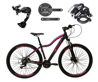 Bicicleta Ksw Xlt Disc H Aro 29 Susp. Dianteira 27 Marchas - Preto/rosa