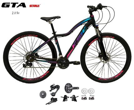 Bicicleta Ksw Mwza Disc M Aro 29 Susp. Dianteira 18 Marchas - Preto/rosa/azul