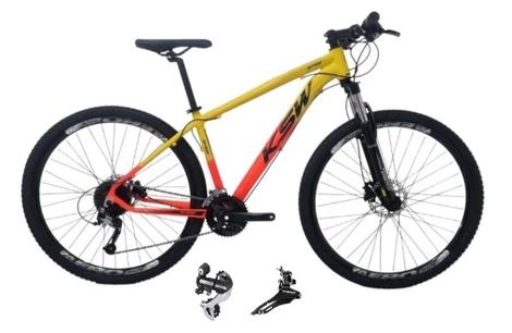 Bicicleta Ksw Xlt Disc M Aro 29 Susp. Dianteira 24 Marchas - Laranja/amarelo