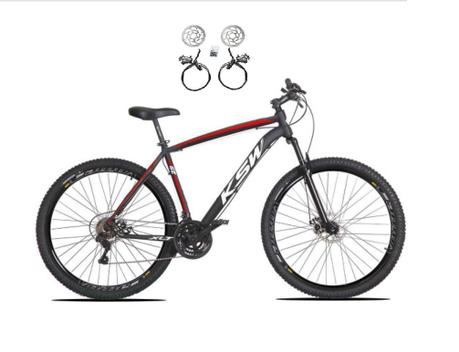 Bicicleta Ksw Xlt 100 Disc H Aro 29 Susp. Dianteira 24 Marchas - Preto/vermelho/branco