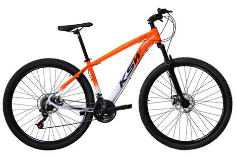 Bicicleta Ksw Xlt Disc H Aro 29 Susp. Dianteira 24 Marchas - Branco/laranja