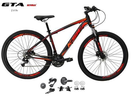 Bicicleta Ksw Xlt Disc M Aro 29 Susp. Dianteira 18 Marchas - Preto/laranja/vermelho