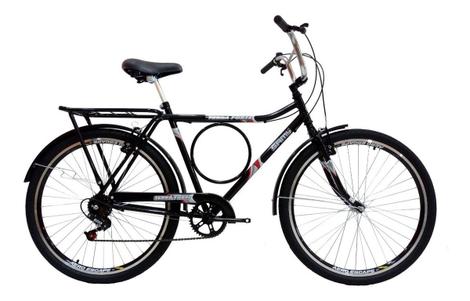 Bicicleta Samy Barra Forte Aro 26 Rígida 6 Marchas - Preto