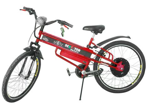 Bicicleta Elétrica Scooter Brasil 800W Aro 26 Garfo Fixo Com