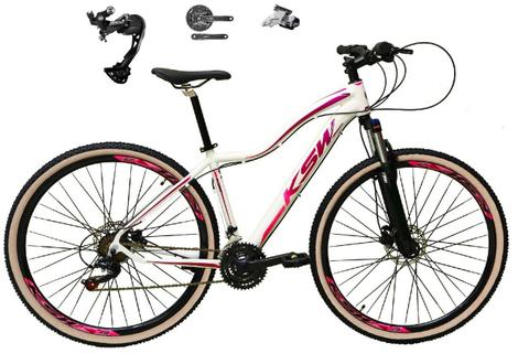 Bicicleta Ksw Mwza Disc H Aro 29 Susp. Dianteira 27 Marchas - Branco/violeta