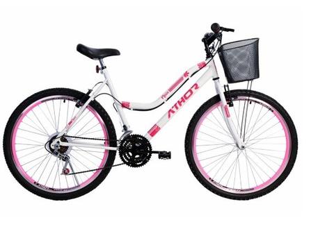 Bicicleta Athor Bike Musa Vb Aro 26 Rígida 18 Marchas - Branco/rosa