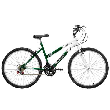 Bicicleta Ultra Bikes Pro Tork Rebaixada Aro 26 Rígida 18 Marchas - Branco/verde