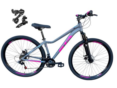 Bicicleta Gta Bike Start Plus Disc M Aro 29 Susp. Dianteira 21 Marchas - Cinza/rosa