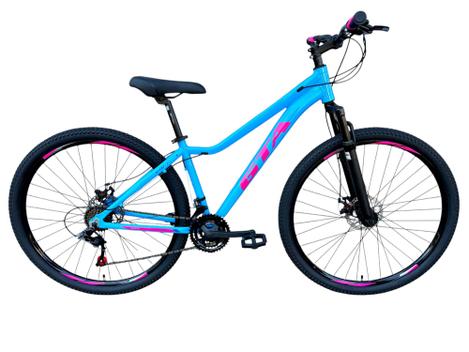 Bicicleta Gta Bike Start Plus Disc M Aro 29 Susp. Dianteira 27 Marchas - Azul/rosa