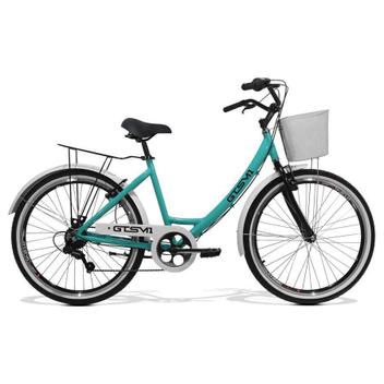 Bicicleta Gts M1 Retrô Aro 26 Susp. Dianteira 7 Marchas - Verde