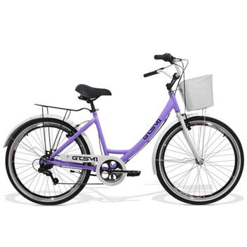 Bicicleta Gts M1 Ks Retrô Aro 26 Rígida 7 Marchas - Lilás