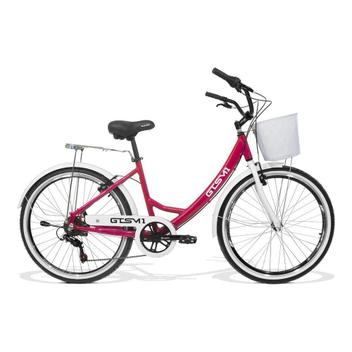Bicicleta Gts M1 Ks Retrô Vb Aro 26 Rígida 7 Marchas - Rosa