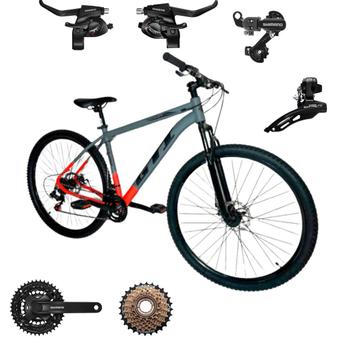 Bicicleta Gti T21 Disc M Aro 29 Susp. Dianteira 21 Marchas - Cinza/laranja