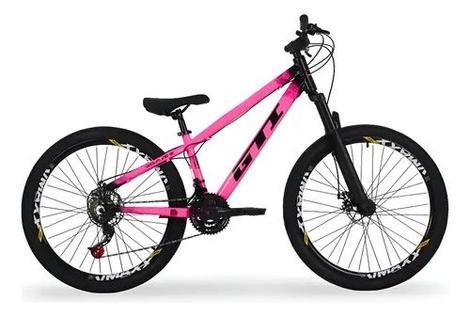 Bicicleta Gti Wolfline Disc M Aro 26 Susp. Dianteira 21 Marchas - Rosa