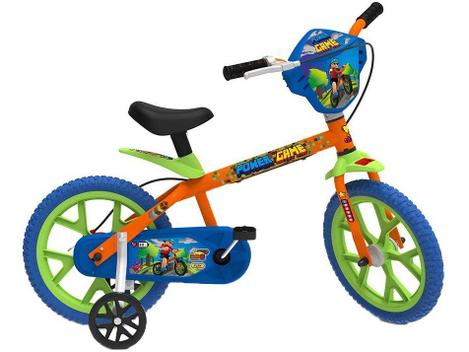Bicicleta Bandeirante Power Game Aro 14 Rígida 1 Marcha - Laranja
