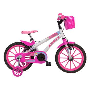 Bicicleta Athor Bike Baby Lux Vb Aro 16 Rígida 1 Marcha - Branco/rosa