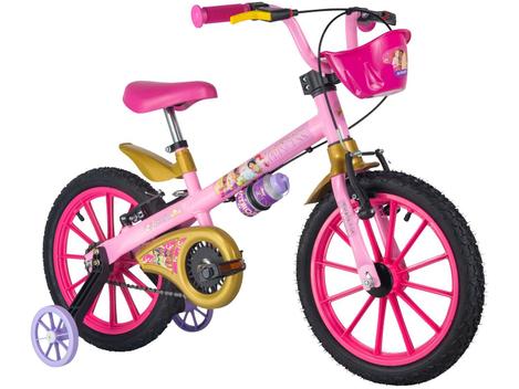 Bicicleta Nathor Princesas Vb Aro 16 Rígida 1 Marcha - Rosa