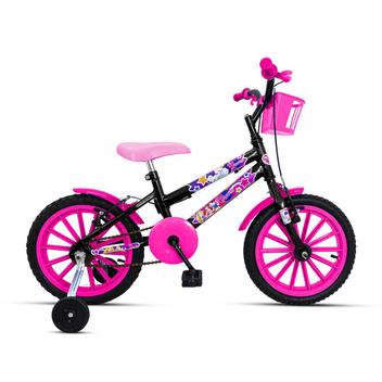 Bicicleta Ello Bike Paty Aro 16 Rígida 1 Marcha - Preto/rosa