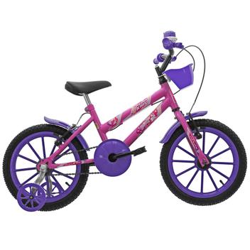 Bicicleta Ultra Bikes Kids Aro 16 Rígida 1 Marcha - Lilás/rosa