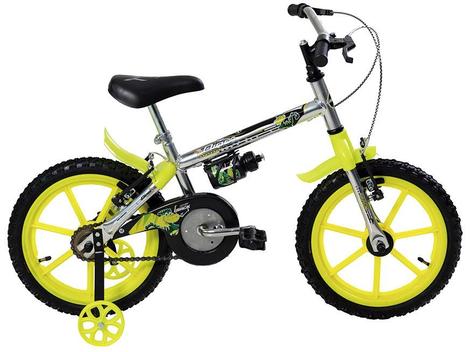 Bicicleta Track&bikes Dino Neon Vb Aro 16 Rígida 1 Marcha - Cinza/amarelo