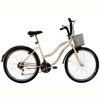 Bicicleta Dalannio Bike Beach Retrô Vb Aro 26 Rígida 18 Marchas - Bege