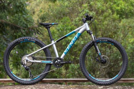 Bicicleta Sense Bike Impact Grom Aro 24 Susp. Dianteira 9 Marchas - Azul/cinza