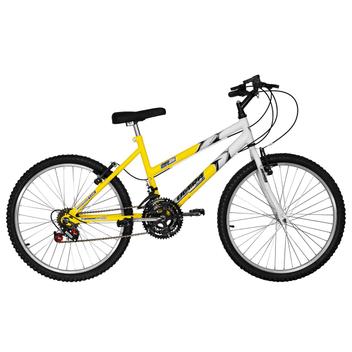Bicicleta Ultra Bikes Pro Tork Aro 24 Rígida 18 Marchas - Amarelo/branco