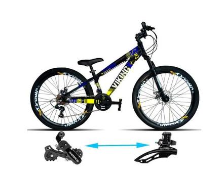 Bicicleta Vikingx Tuff 25/30 Disc M Aro 26 Susp. Dianteira 21 Marchas - Preto/amarelo