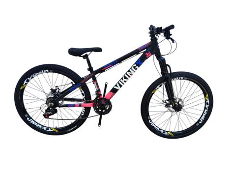 Bicicleta Vikingx Tuff 30 Aro 26 Susp. Dianteira 24 Marchas - Preto/rosa