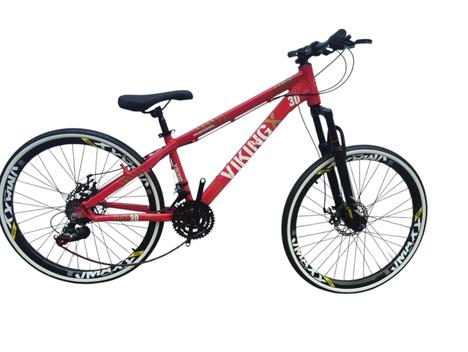 Bicicleta Vikingx Tuff 30 Aro 26 Susp. Dianteira 24 Marchas - Vermelho