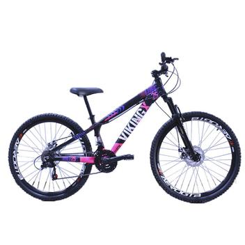 Bicicleta Vikingx Tuff 30 Disc H Aro 26 Susp. Dianteira 21 Marchas - Preto/rosa