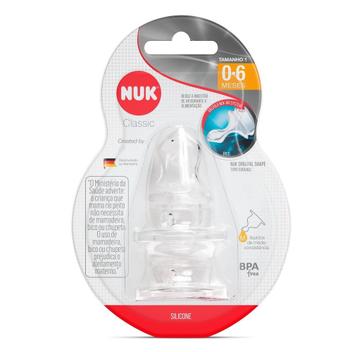 Bico Para Mamadeira Classic Silicone de 0 a 6 Meses Nuk - Bico de ...