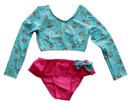 Biquíni Cropped Infantil Moana Vermelho