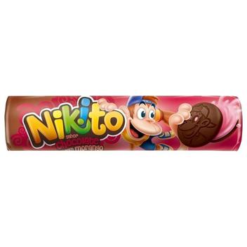 Biscoito Recheado Nikito Chocolate com Morango 30 pacotes 135G ...